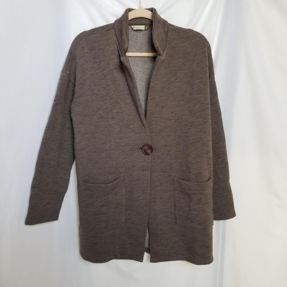 Vintage y2k {Chalet} Oversized Taupe Cardigan Sweater Shacket sz Small - Picture 6 of 8